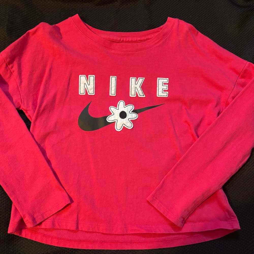 Nike Kids Bright Pink Long Sleeve Tee